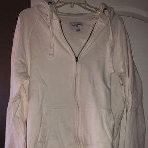 Unisex White Full Length ZIP hoodie Brand New